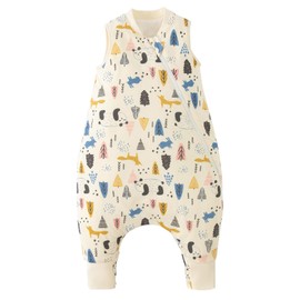 Duomiaomiao Baby Sleeping Bag with Feet, Sleeping Bag with Feet, All-Year, 100% Cotton, Sleeping Bag with Feet, 1.5 Tog, Summer with Legs for Boys and Girls