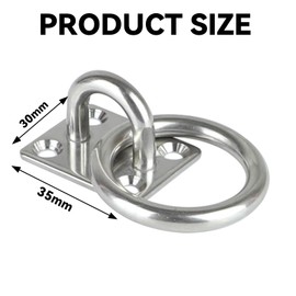4Pcs Stainless Steel Metal Pad Eye Plate Heavy Duty Stable Ring Hook Tie Ring Galvanized Diamond Boat Pad Eye Plate for Connectivity Horses