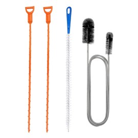 4 Pieces Pipe Unclogger, Double-Ended Stainless Steel Pipe Brush, Sink Cleaning Brush, Drain Cleaning Tool, Bathroom Unclogging Tool, Pipe Cleaning Tool