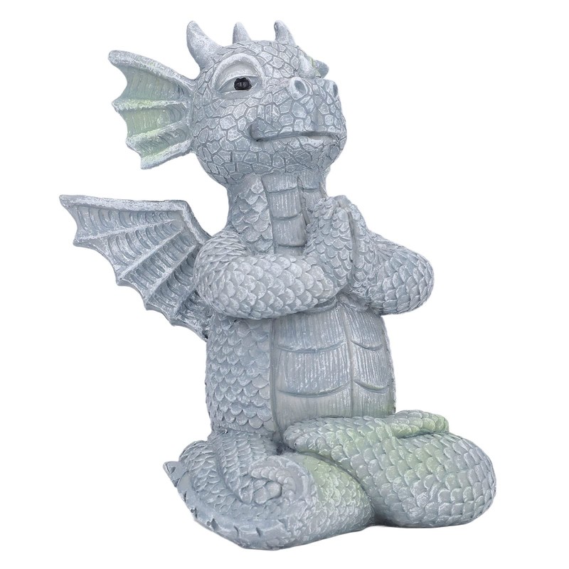 Small Dinosaur Sculpture Meditated Statue Home Ornament for Garden Tree