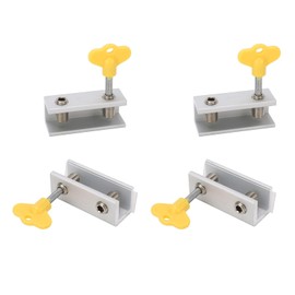 Set of 4 Sliding Window Lock, Adjustable Window Security Lock with Key for Vertical Horizontal Sliding Windows