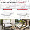 All Smiles White Outdoor Deep Seat Cushion Covers 28x28 Set