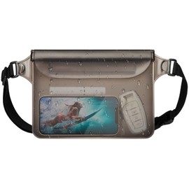 F-color Waterproof Fanny Pack - Waterproof Phone Pouch with Waist Strap - Cruise Essentials Must Haves Waterproof Pouch Dry Bag Keep Phone Valuables Safe for Beach Kayaking Boating Fishing, 1