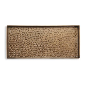 Good Directions Medium Boot Tray, Pebbles Multi-Purpose All Weather Decorative Boot Tray, Shoes, Plants, Garage, Patio Door, Pet Bowls, 30 inch Entry Indoor Shoe Tray, Brass Finish