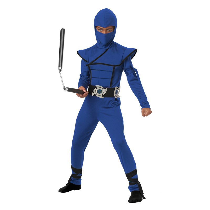 Child Blue Stealth Ninja Costume Large