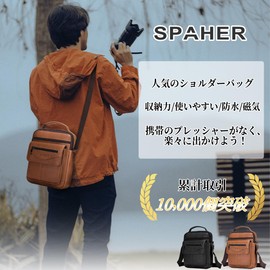 SPAHER Genuine Leather Shoulder Bag for Men, Leather, Crossbody, Small, Business Bag, Male, Bicycle, Messenger Bag, Popular, Commuting