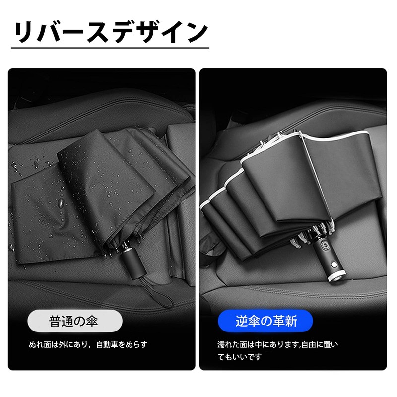 Yyclgvca Folding Umbrella, Automatic Open/Close, Folding Umbrella, Men's, One-Touch, Large,