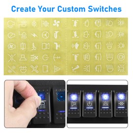 EEEKit 4 Gang Rocker Switch Panel, 5 Pin On-Off Toggle Switches with Blue LED Light for 12V/24V Vehicles Marine Boat