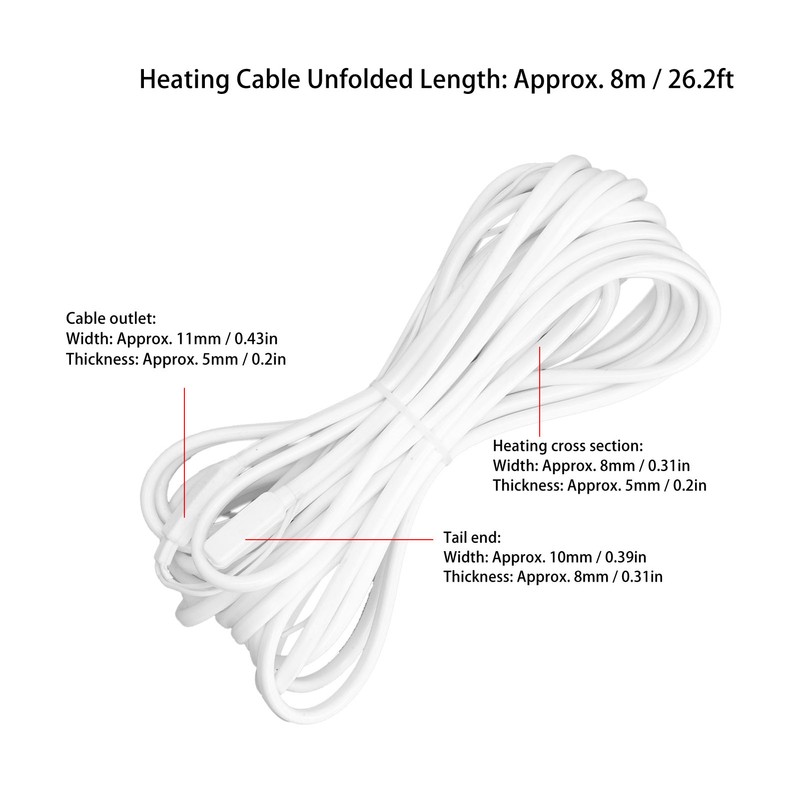 Pipe Heating Cable Fast Heating Waterproof Double Insulator 70℃ Pipes
