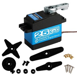 Wishiot DS3225MG 25KG Coreless Digital Servo High Torque 270 Degree Waterproof Full Metal Gear Servo Motor with 25T Servo Arm for Robot Arm DIY Baja Car Crawler Car