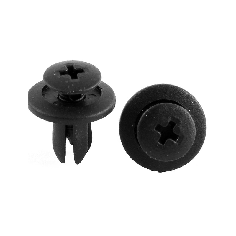 uxcell 20 Pcs Black Plastic Rivet Clips 6mm x 11mm