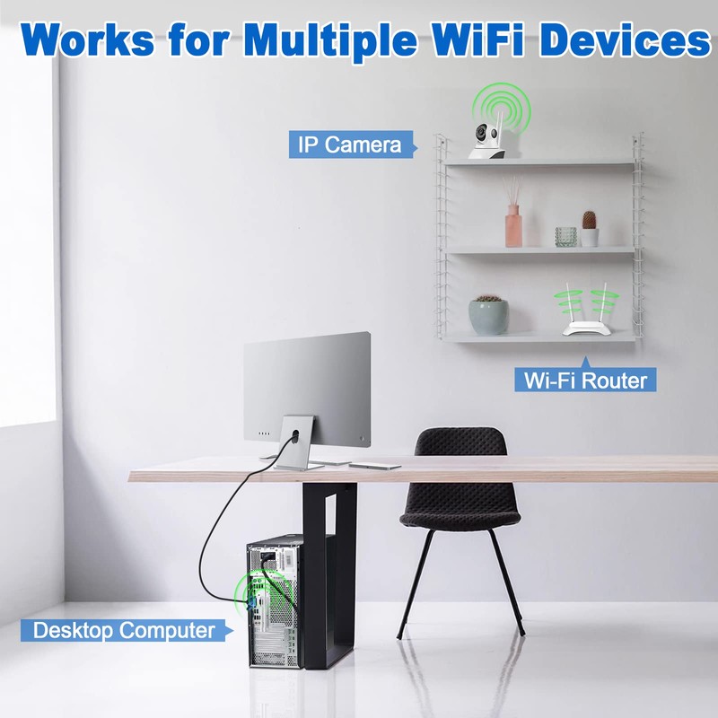 Eightwood 2.4GHz 5GHz 6dBi WiFi Antenna for Security Camera Surveillance