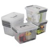 Lesbin Plastic Storage Box, 6-Pack 6 Quart Storage Bins with