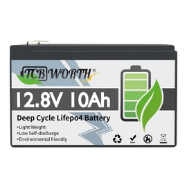 12.8V 10AH Lifepo4 Battery with Perfect BMS Support Series and Parallel for Solar System RV Household Appliances Emergency Power Supply Trolling Motor Golf Cart
