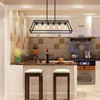 XISLTHOTSL Black Kitchen Island Lighting, 6-Light Farmhouse Chandeliers, Modern Industrial