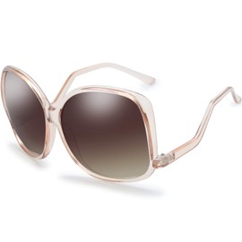 The Fresh - anteojos de sol cuadradas de gran tamaño Jackie O Cat Eye Hybrid Butterfly para mujer, diseño de mariposas, 729903-champagne, X-Large