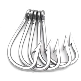 SENYU Saltwater Large Giant Shark ,Tuna and Catfish Hooks Extra Strong Stainless Steel Fishing Hooks (9/0(Pack of 5))