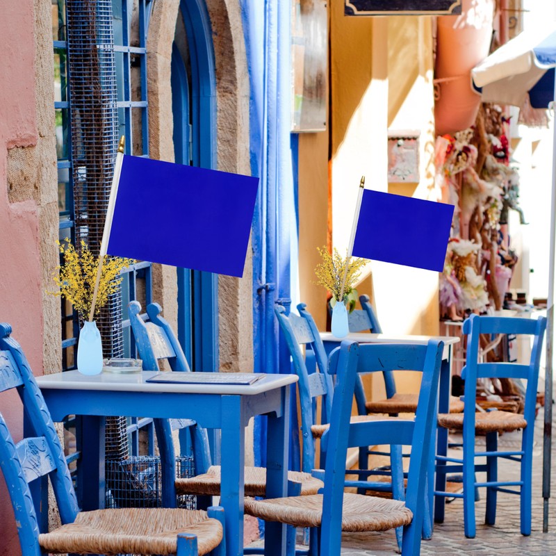 WEITBF 12Pcs 8×12 Inch Solid Blue Flags Small Blank Sublimation