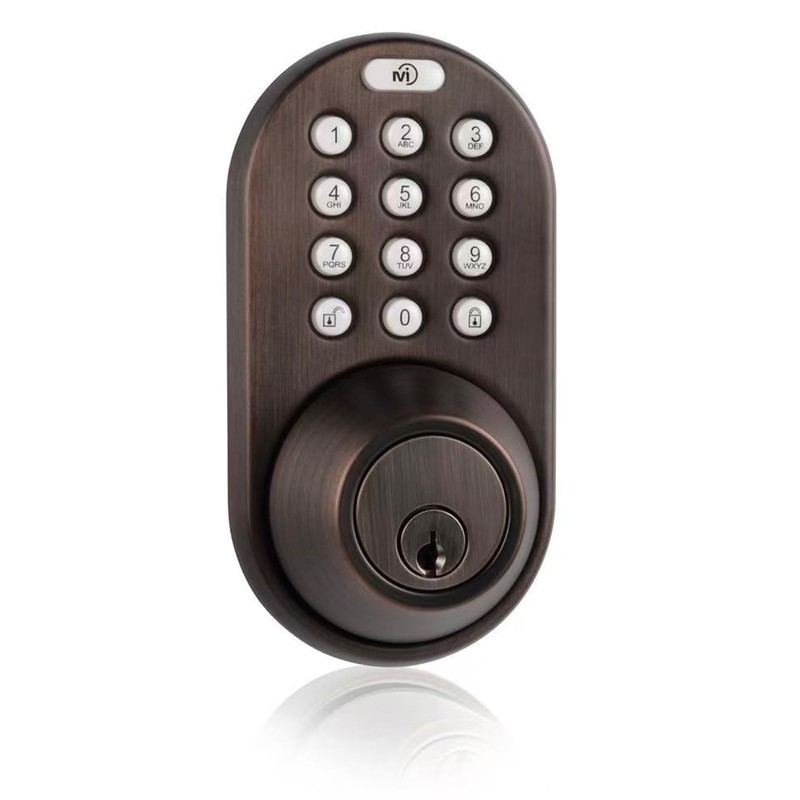 MiLocks TFK-02OB Electronic Keyless Entry Door Knob with Keypad, Auto-Lock