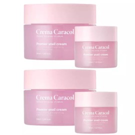 Jaminkyung 자민경 크레마카라콜 프리미어 달팽이 크림 핑크 총160ml (50ml+50ml+30ml+30ml) Jamin Kyung Crema Caracol Premier Snail Cream Pink Total 160ml (50ml+50ml+30ml+30ml)