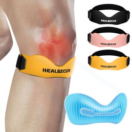 Healrecux Patella Tendon Bandage, Patella Bandage Patella Knee Support for Football, Basketball, Running, Tennis, Tendonitis, Volleyball and Squats, Patella Tendon Knee Support, Yellow