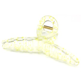 QinGoo Large Mat Hair Clip, Cross, Hair Clip, Hair Clip, Strong, Hair Accessory, Simple, Cute, Korean, Women's, 1 Piece (5.0 x 2.6 inches (12.8 x 6.5 cm), Yellow)