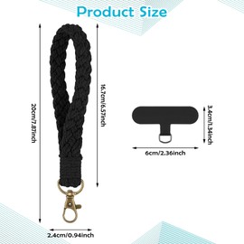 Mabor 2 PCS Phone Wrist Strap, Cell Phone Lanyard with Tether Tab Smartphone Chain Charm Wristlet Bracelet Keychain Anti Theft Strap for Women Girls (Beige+Black)