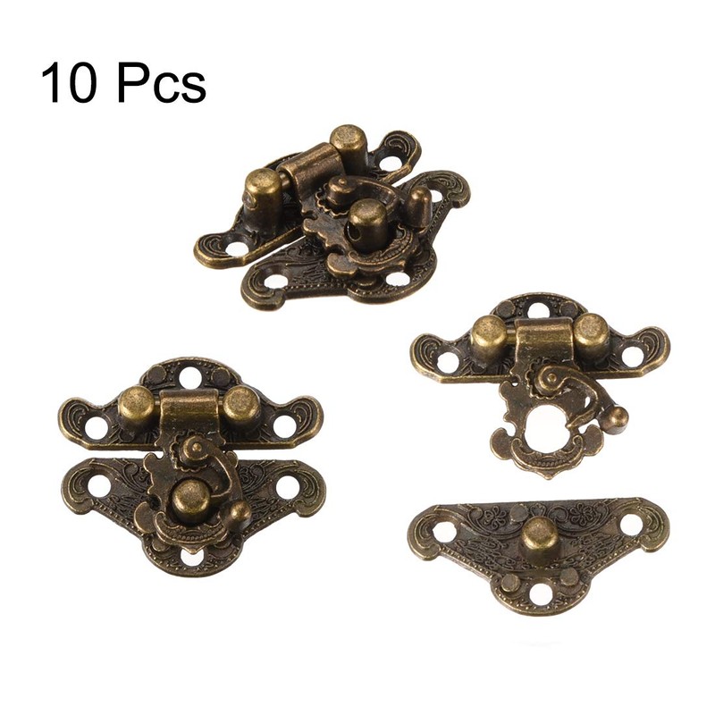 uxcell 10 Sets Wood Case Chest Box Rectangle Clasp Closure