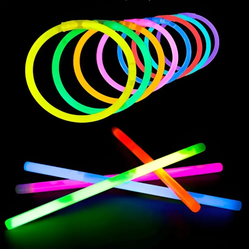 Pulsera Neón Kit 100 Folk Fluorescente Fiesta Led Kytuk