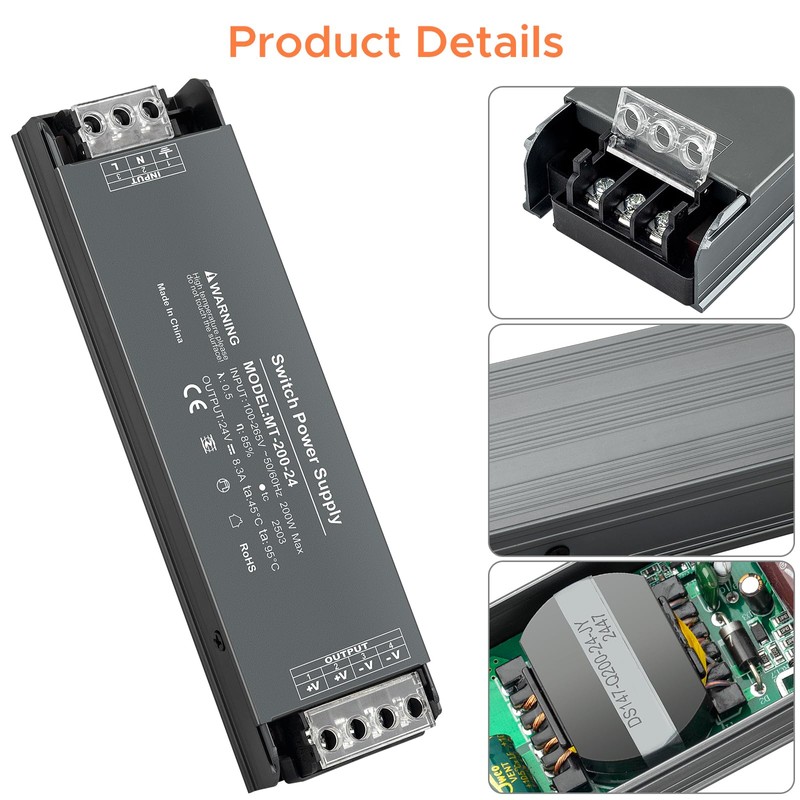 Karyoosi 24V 200W LED Driver, LED Power Supply 8.3A, Transformer