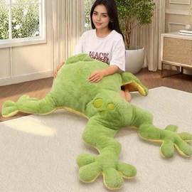 Zxioral Large Frog Stuffed Animal Green Frog Plush Toy Frog Plushies Hugging Pillow Gift for Kids Adults (31in)