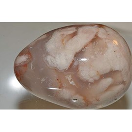 ✦ Bella-gems ✦ 55x39mm - 2.1"- 110gms "Ethereal Rare/Unique Flowers/Top Grade"~Madagascar Sakura Flower Agate Chalcedony Egg- I1297