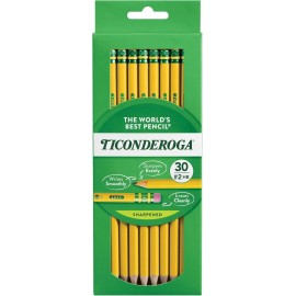 Ticonderoga Wood Cased Pencils, Pre-Sharpened #2 HB Soft Yellow 30 Ct FREE SHIP
