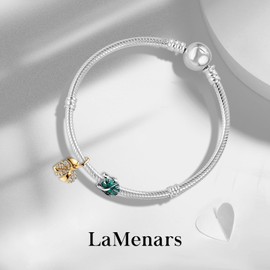 LaMenars Charm Animals Travel Butterfly Flower for Bracelet 925 Sterling Silver Bead Women Charms Mother's Day Birthday Anniversary Jewellery for Girls Wife, Cubic Zirconia, Cubic Zirconia
