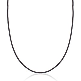 Nenalina 803019-1 Women's Necklace Silk Cord in Black with Lobster Clasp 925 Sterling Silver, Fabric, No Gemstone