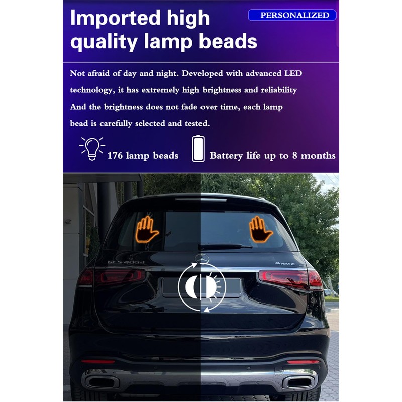 Car LED Finger Light Hand Gesture Sign with Remote Control