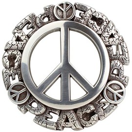 BELTINGER Belt Buckle Peace 4.0 cm | Buckle Interchangeable Buckle Belt Buckle 40 mm Solid | Interchangeable Belt up to 4 cm, silver