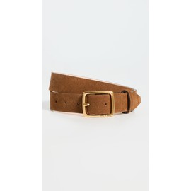 rag & bone Women's Boyfriend Belt, Brown Wood Suede, L