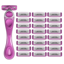 ShaveMOB 3-Blade Women's Razor Kit (Flex Head Handle + 24 Refills) - The Practical Shaving Kit