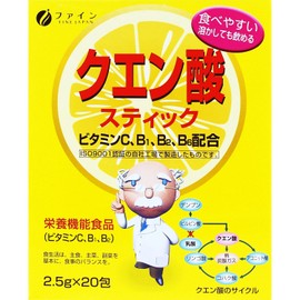 FINE JAPAN Citric Acid Sticks, 0.1 oz (2.5 g) x 20 Packets (#677280) x 6 Pieces