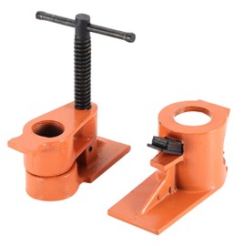 2 PCS Heavy Duty 1 Inch Pipe Clamp with Jaws Vise Fixture - Woodworking Tool Kit for Gluing, Drilling and Wood Clamping