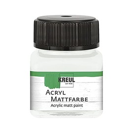 KREUL 75202 Acrylic Matt Paint, Pastel White in 20 ml Glass, Creamy Opaque, Quick-Drying Water-Based Paint, Suitable for Many Different Surfaces