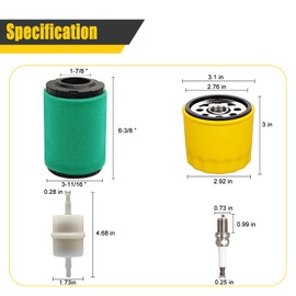 Nerans 3208313 Air Filter, 3208313 Compatible with Kohler 7000 Series Pro KT725 - KT745 EKT730 EKT750 Engines Lawn Mower Replace KH-32-883-13-S1 3208313s 32-083-13-S Air Filter Tune Up Kit