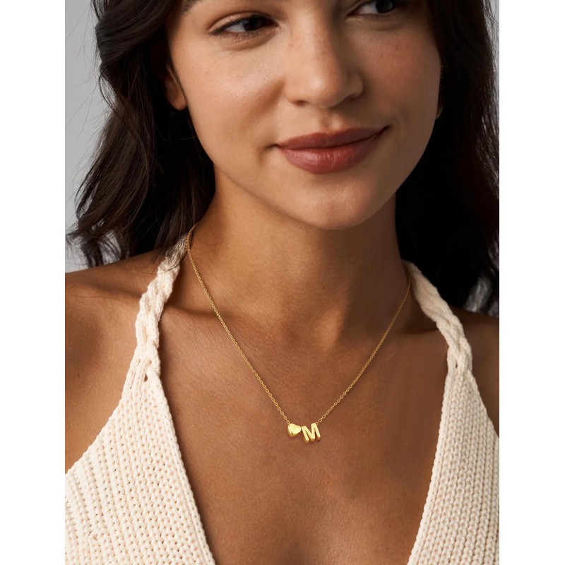 Chriscoco Necklace with Letter Silver Necklace with Letters Gold/Silver Chain