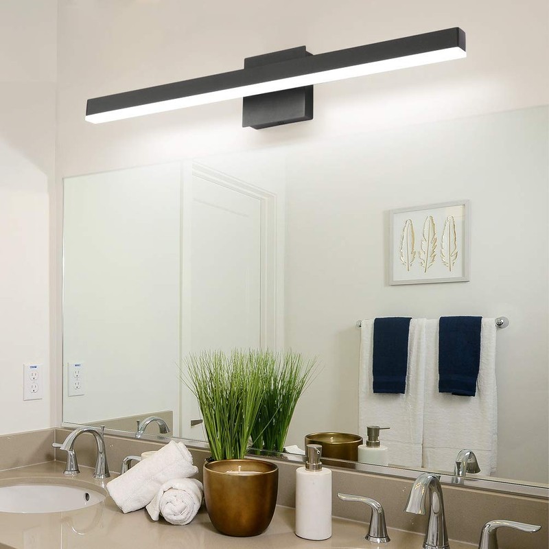 Aipsun 27.6 inch Modern Black Vanity Light LED Black Bathroom