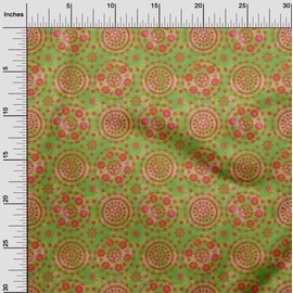 oneOone Cotton Jersey Olive Drab Fabric Batik Sewing Fabric by The Yard Printed DIY Clothing Sewing Supplies 58 Inch Wide
