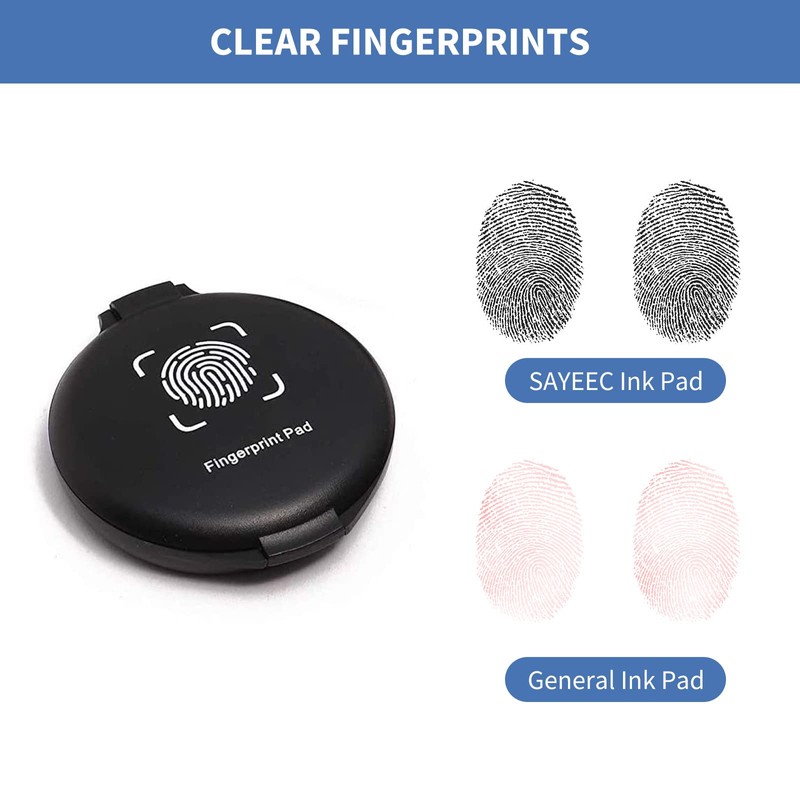 SAYEEC Fingerprint Ink Pad, Thumbprint Ink Pad for Office Notary