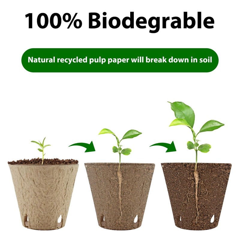DOOPP 3.15 Inch Seedling Peat Pots, Biodegradable Seed Starters with