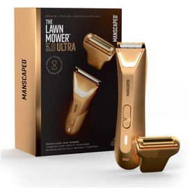 MANSCAPED® The Lawn Mower® 5.0 Ultra Groin & Body Hair Trimmer – Dual-Head SkinSafe® Trimmer & Foil Blades, Waterproof Groomer, USB-C Rechargeable with Travel Case, Men’s Ball Shaver, Forged Gold