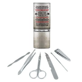 Work it Out Train Pain Motivational Inspirational Stainless Steel Manicure Pedicure Grooming Beauty Care Travel Kit